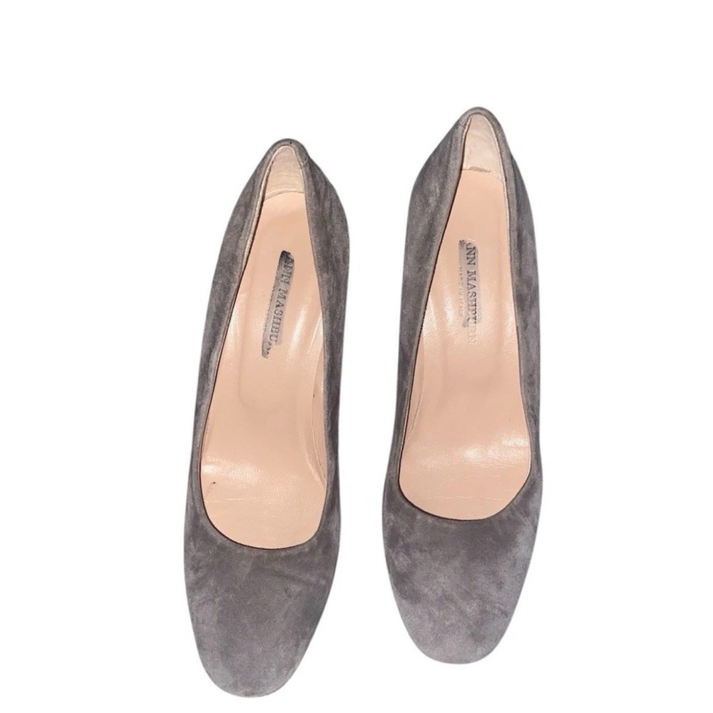 Ann Mashburn Grey Suede Heels 8.5